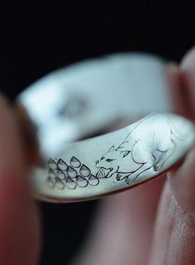 黄财神心咒纯手工制作戒指