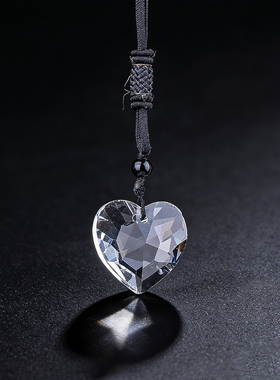 K9玻璃水晶爱心吊坠项链刻面棱镜