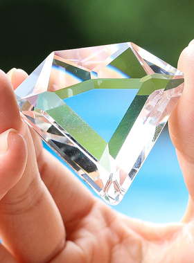 透明棱形水晶摆件送礼装饰品