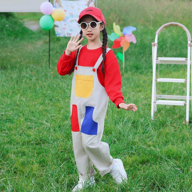 儿童啦啦队演出服幼儿园舞蹈合唱服小学生元旦表演服多巴胺背带裤,淘宝优惠券,粉丝福利购,淘宝优惠卷