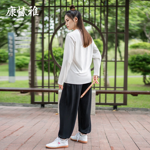 康愫雅太极服女2026秋冬新款长袖功夫套装武术表演服太极拳练功服 - 图1