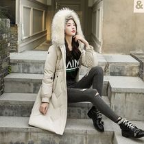 Manufacturers down cotton clothes female medium length collection waist embroidery thickened winter cotton coat jacket 2021 New body repair cotton