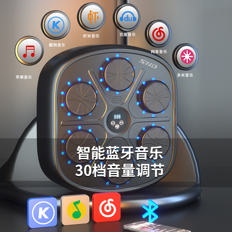 施耐德智能音乐拳击机家用墙靶散打成人儿童反应电子拳靶训练器材 - 图0
