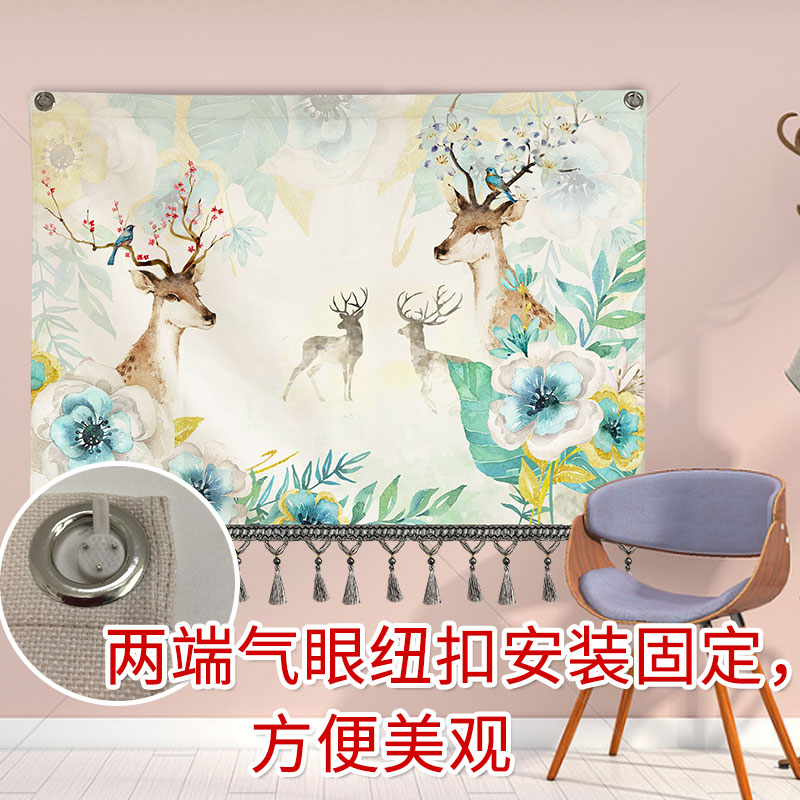卧室挂毯床头民宿装饰画背景布ins挂布墙布网红北欧壁毯布艺壁挂_虎窝淘