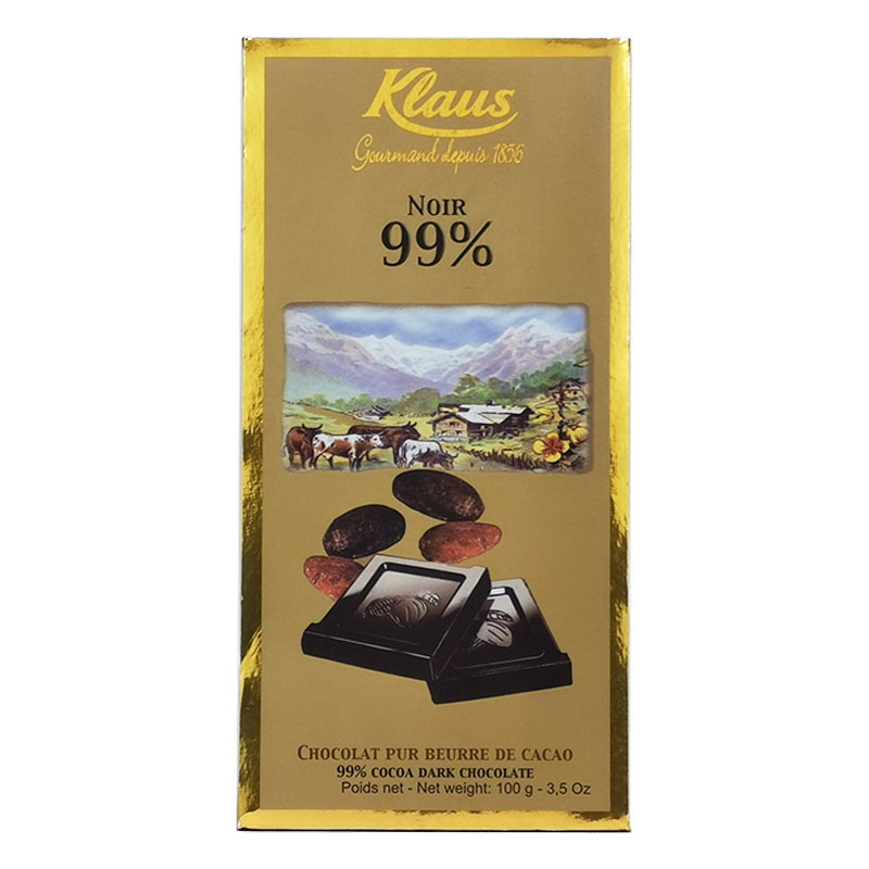 法国原装进口 Klaus80%可可黑巧克力制品100g 零食糕点纯可可脂