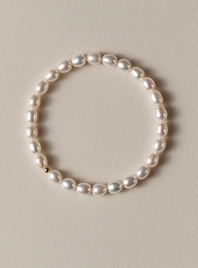 天然淡水小米粒珍珠弹力手链