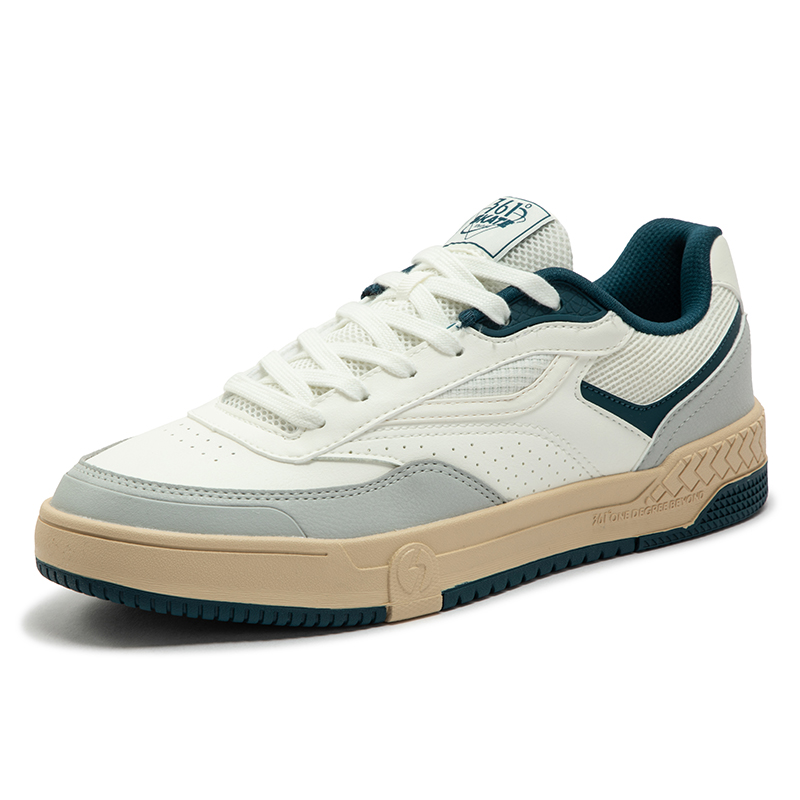 361度男鞋运动鞋2025年新款厚底百搭平板鞋小白鞋361度男板鞋 - 图0