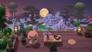 328 Animal Crossing 2.0 Furniture Set Animal Crossing Friendship Outdoor Design Landscape Moon Viewing Mountain View Terrace Material