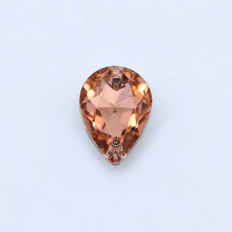 手工装饰玻璃钻衣服手缝钻双孔水钻彩色水晶锆石13*18mm28颗 - 图3