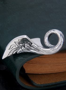 欧美复古斧头藏银项链