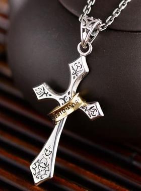 泰银男女十字架金银戒圈复古