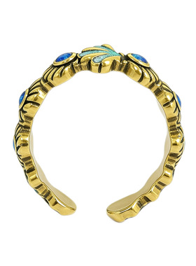 欧美复古黑金亚特兰蒂斯藏银戒指男女个性开口饰品素银指环礼物潮