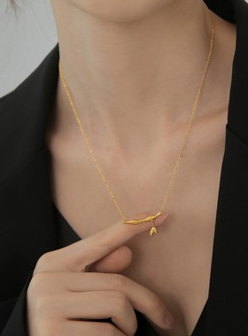 新款节节高升竹节项链女