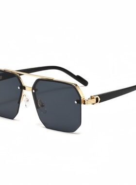 2025新款太阳镜男士时尚防紫外线驾驶眼镜高级感飞行员双梁墨镜潮