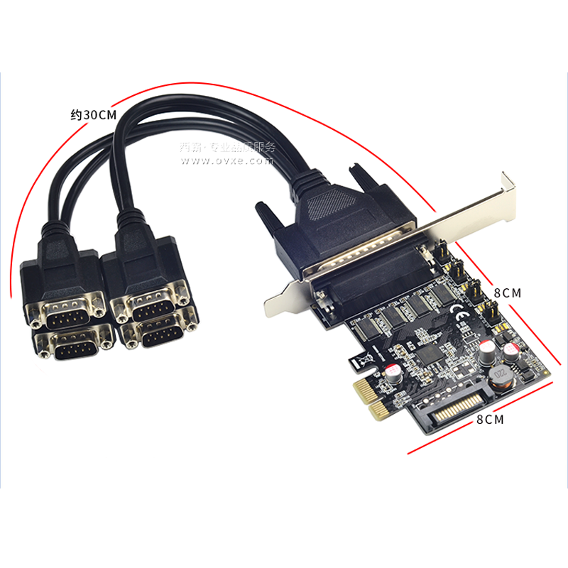 西霸E1-PCE99100-4SV PCI-E转串口卡4口1针带供电 密码键盘指纹仪 - 图0