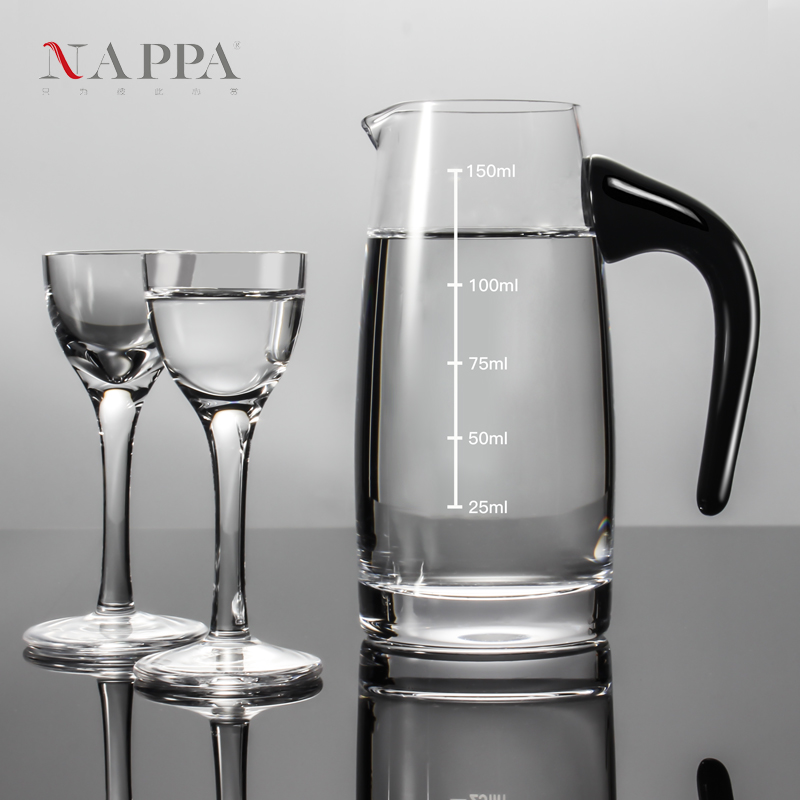 NAPPA白酒酒壶 水晶玻璃分酒壶分酒器带刻度酒杯公分杯小酒瓶公杯 - 图2