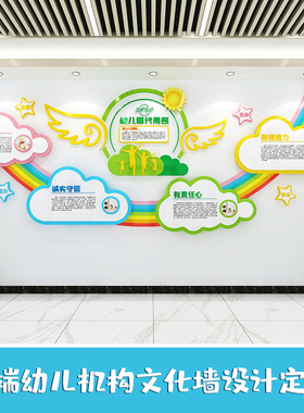 幼儿园背景墙立体墙贴设计定制早教中心教育机构学校文化墙贴
