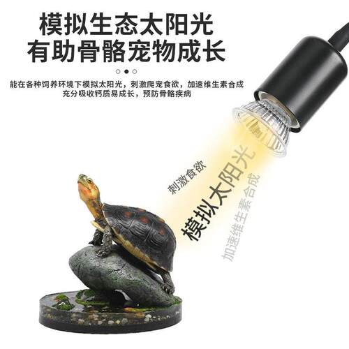 乌龟爬宠晒背灯uva取暖uvb加热保温太阳灯龟灯泡宠物乌龟恒温灯架 - 图1