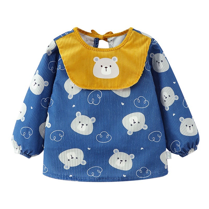 Little tiger baby boy smock children's apron baby rice pocket bib autumn and winter outer wear foreign style eating waterproof and anti-dirty