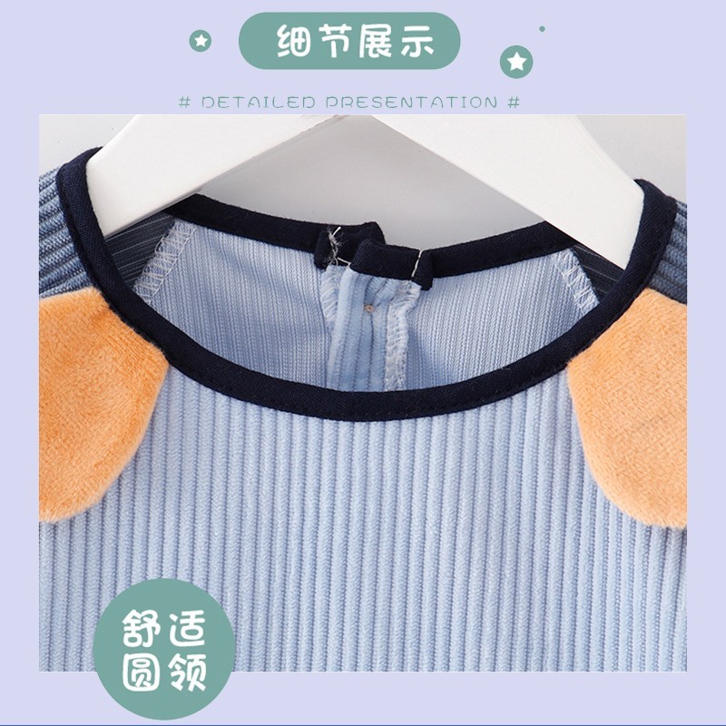 Autumn and winter outer wear waterproof baby coveralls children's long-sleeved eating baby bibs boys' reverse-wear anti-dirty rice pockets