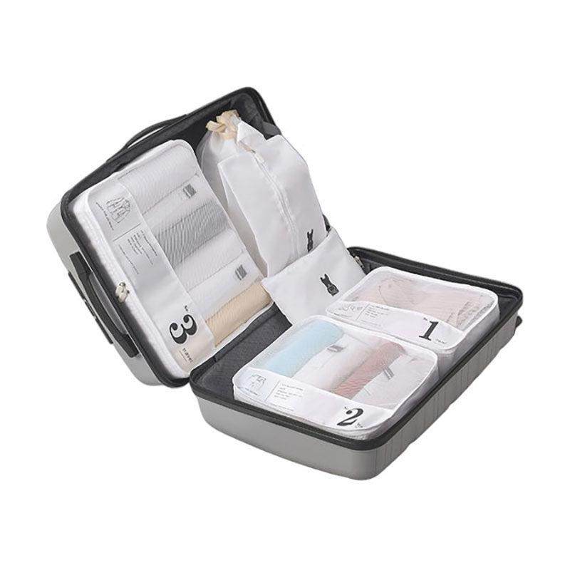 旅行收纳袋七件套旅游衣物分装袋行李箱衣服内衣洗漱化妆品收纳包,淘宝优惠券,粉丝福利购,淘宝优惠卷