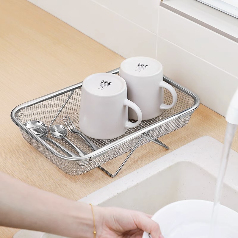可伸缩水槽沥水篮不锈钢洗菜盆置物架厨房水池沥水架洗碗池沥碗架 - 图3