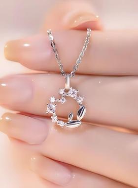 钛钢幸运麦穗璀璨花环项链女小众设计气质感轻奢锁骨链