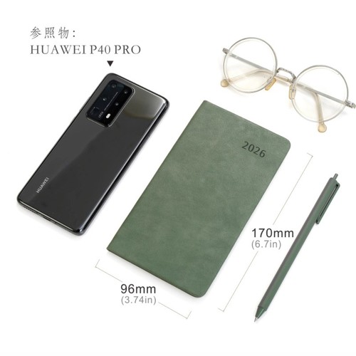 2026年月计划本日式手帐商务办公小本子A6便携记事本48K笔记本薄款日历本小号日程本工作小秘书清新效率手册 - 图3