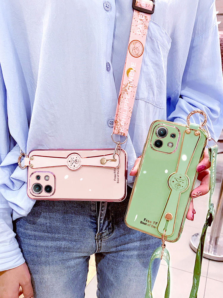 适用于小米11青春活力版手机壳mi11LE腕带5G保护硅胶套xiaomi斜挎挂绳全包防摔lite软壳ne可背带m11女十一板 - 图3