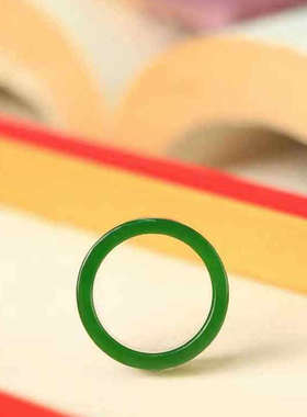 和田玉碧玉戒指指环俄料