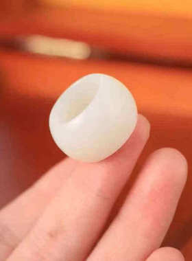 新疆和田玉白玉戒指扳指天然