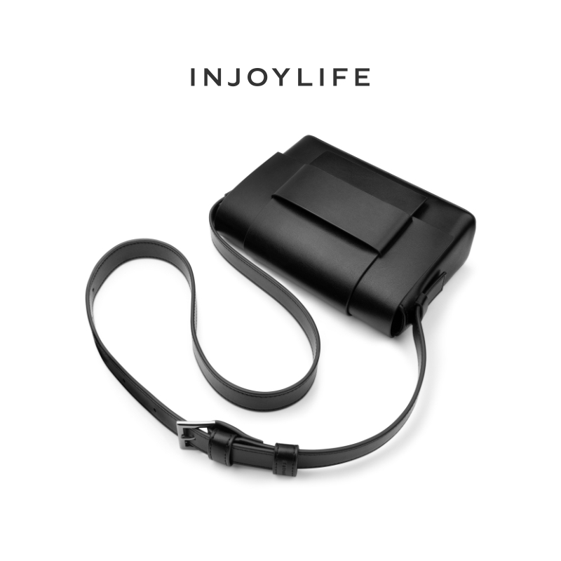 INJOYLIFE软皮小方包质感单肩斜挎包女新中式编织包百搭男生包包-图1