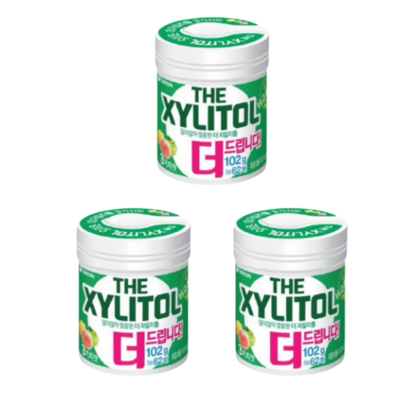 韩国进口好丽友THE XYLITOL GUM木糖醇口香糖3种水果味泡泡糖102g-图3