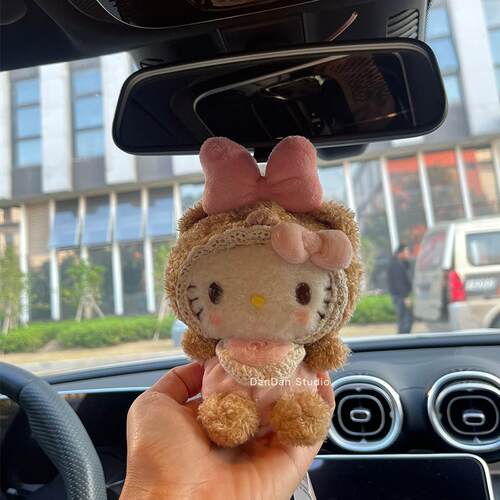 三丽鸥宝宝凯蒂猫汽车车挂可爱卡通毛绒汽车挂件车载新车礼物 - 图1
