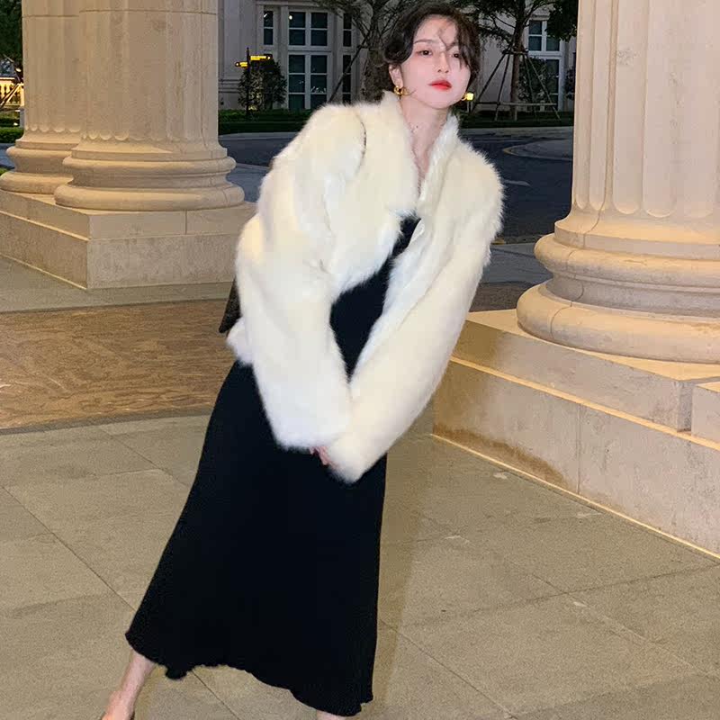 酒午经典返场限时冬季宽松显瘦毛毛外套短款毛茸保暖仿皮草上衣女,淘宝优惠券,粉丝福利购,淘宝优惠卷