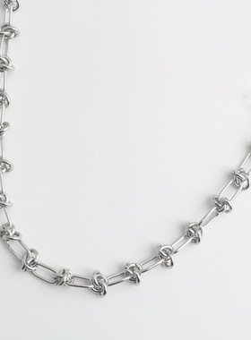 不锈钢手工制作环环相扣链个性创意手链钛钢打结链项链包包链