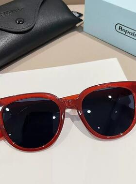 有你的时光里王焱童谣同款红框太阳镜户外遮阳级感墨镜2025新款