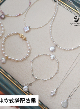 手链项链挂坠天然珍珠巴洛克异形吊坠s925纯银小坠活扣10-11-12mm