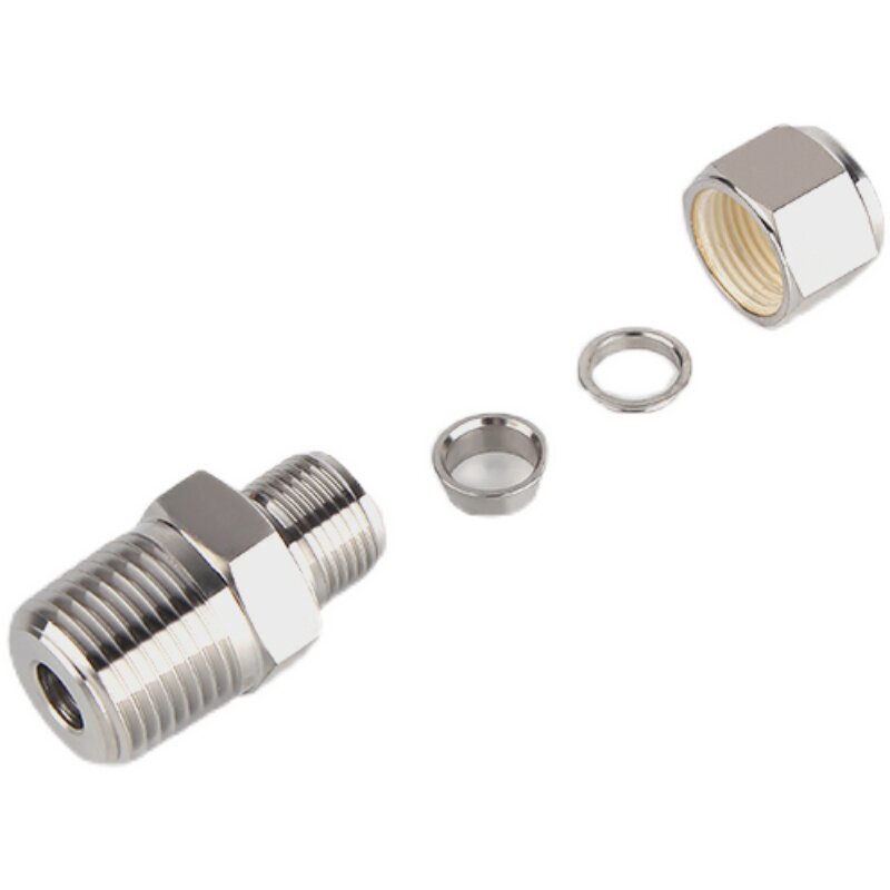 熊川316不锈钢卡套接头 PT螺纹卡套端直通 螺纹直通 终端接头 图5