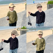 Boy cardiovert sweater childrens blouses spring autumn money baby spring clothing foreign air thin childrens spring boy-knitted sweatshirt