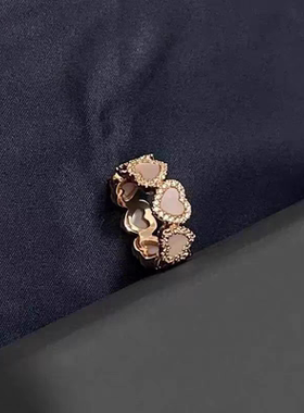 锆石贝母爱心戒指女高级感轻奢