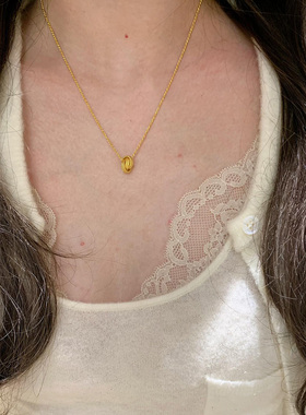 中古vintage麻花环环相扣项链