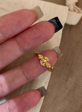 中古vintage宫廷风鸢尾花戒指