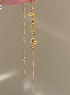 爆闪金色碎冰冰蝴蝶手链女轻奢