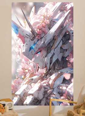 高达机动战士竖版动漫墙面装饰画布挂布背景布房间背景墙卧室挂毯