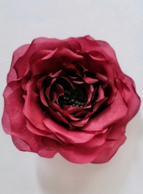 玫瑰花胸花胸针手作真丝烫花造花