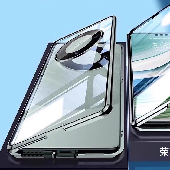 【全覆盖】荣耀X60手机壳保护套X60pro新款全包防摔双面玻璃磁吸新品男士女生透明外壳防窥壳膜一体创意时尚