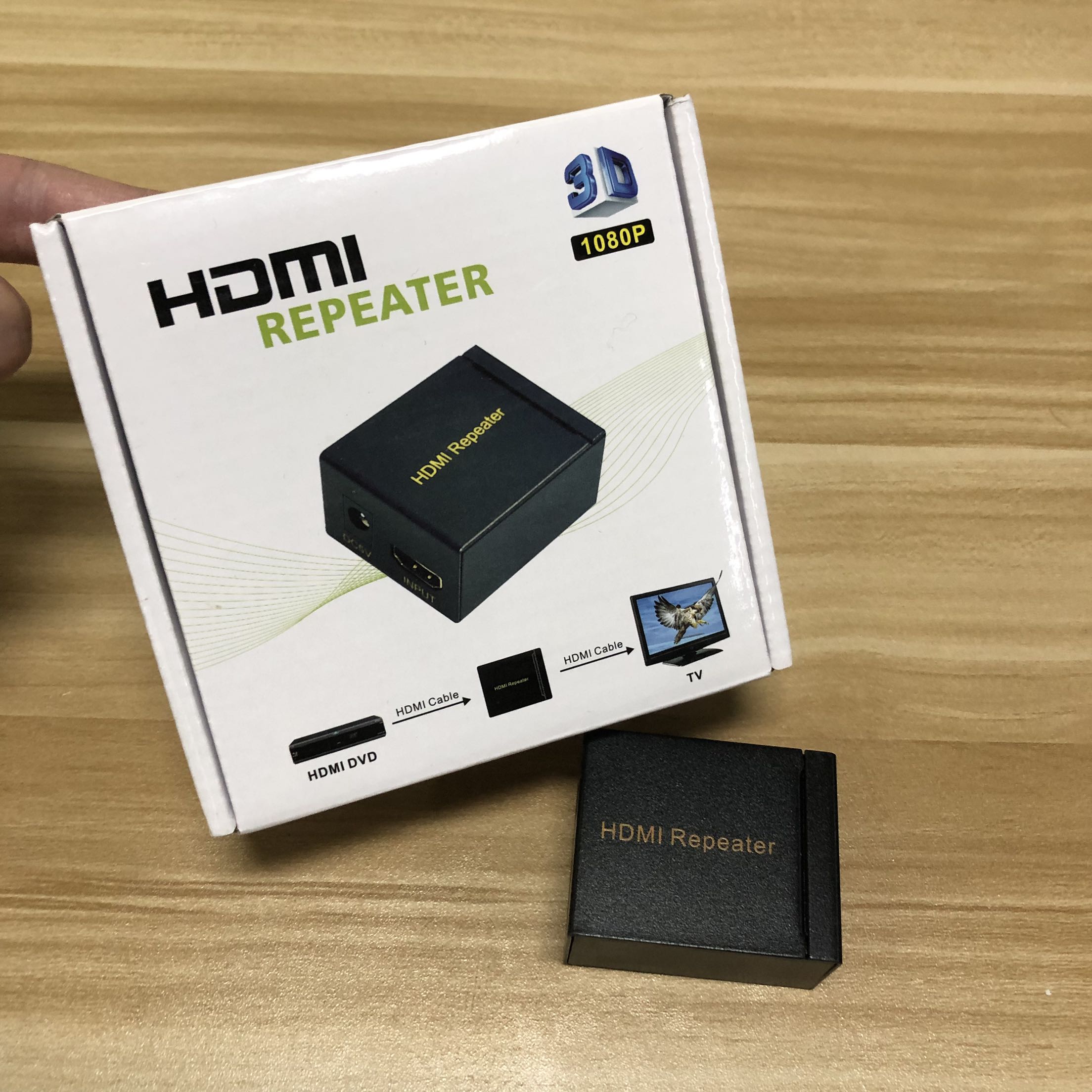 HDMI中继器高清放大器1080P信号/器hdmi放大器延长器30米配电源