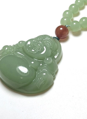 清水绿色佛公吊住项链