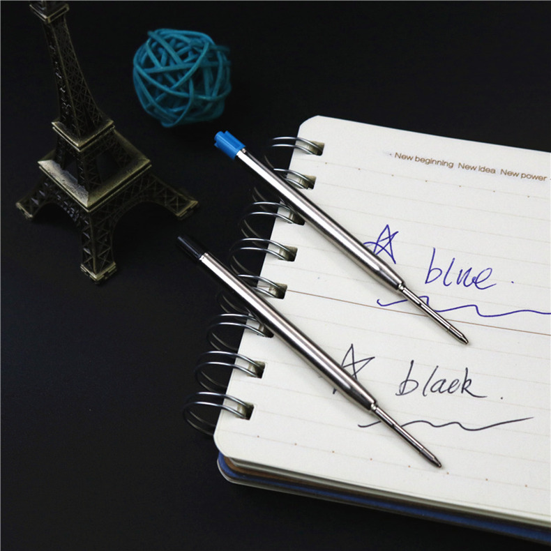 全金属宝珠芯旋转出芯圆珠笔中性笔0.7黑色蓝色走珠笔内芯全长9.8-图2
